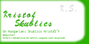 kristof skublics business card